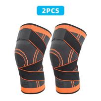2PCS Knee Pads Sports Pressurized Elastic Kneepad Support Fitness Basketball Volleyball Brace Medical Arthritis Joints Protector XL oranžinė