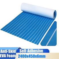 Blue White EVA Foam Boat Flooring Faux Teak Decking Sheet Pad for Yacht Car Marine Boat Decor Anti Skid Mat 2400x450x6mm 2400x450x6mm gray