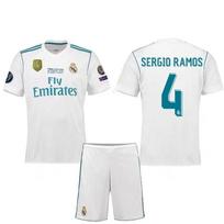 Retro Real Madrid 17/18 UCL Finalo Namų Marškinėliai | Ronaldo 7/10/11/4 Futbolo Marškinėlių Rinkinys M white