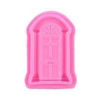 Silicone Chocolate Door Frame Window Fondant Cake Candy Biscuits Moulds DIY Baking Decorating Tools for Dessert Cake 1 pink