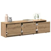 TV Stand with LED Lighting Rustic Oak Finish 140 x 34 x 40 cm