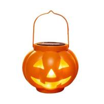 Solar Powered Fall Porch Decor Halloween Pumpkin Lantern, Waterproof Outdoor Hanging Light, Orange Decorations for Spooky Face Lantern Porch, balta