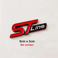 3D Metalinis ST Line Logotipas Automobilio Priekinės Grotelių Emblema Lipdukas Bagažinės Ženklelis Ford Kuga MK3 MK4 S Max Focus Puma Fiesta Priedams R4O 90x30mm