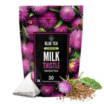 Blue Tea - Milk Thistle Tea - 30 Tea Bags - Plant Based | Boost Liver Health | Helps Lower High Cholesterol | Flower Based - Caffeine Free - Herbal black