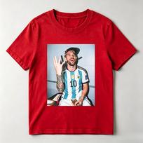 Custom Print Lionel Messi Fan Tshirt Versatile Football Streetwear Great Birthday  Holiday Gift For All Messi Enthusiasts L red