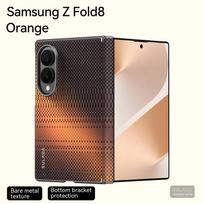 Wide-Brimmed Case for Samsung Galaxy Z Fold 8, Luxurious Kevlar Woven Texture, Built-In Magnet, Case  Back Cove Galaxy Z Fold 8 oranžinė