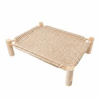 Nuimama kačiuko miego lova medinis rėmas katės hamako lova patogus augintinio vėsus lizdas kačių reikmenys S 48x48x15cm-Style 3 beige