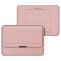 Magnetic Laptop Sleeve With Stand MacBook Air Pro 13 14 15.6 Inch PU Leather Case Portable Notebook Inner Bag 11-12 inch gray