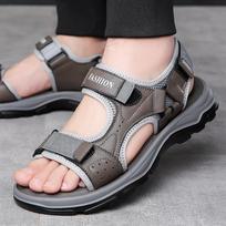 Mados Vasaros Vyriškos Sandalai Pu Odiniai Vyriški Šlepetės Vyriški Sandalai Madingi Šlepetės Romėniški Sandalai Neslystantys Vyriški Kelioniniai Paplūdimio Batai Nauja 2024 m. 41 pilka