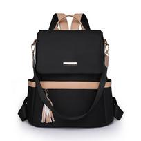 Nylon Zipper Fashion Backpacks Casual  Basic Style Bags for Women Portable Interior Zipper Pocket beige