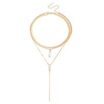 European and American Jewelry Bohemian Retro Feng Shui Drop Snake Chain Collarbone Chain Personalized Trend Multi-layer Necklace auksas