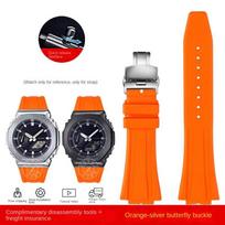 Guminis laikrodžio dirželis Casio G-SHOCK laikrodžiui GM-2100 GA-2100 GA-2110 GM-5600 Su greito atsegimo mechanizmu Laikrodžio apyrankė GA2100 Sportinis silikoninis apyrankė 16mm black