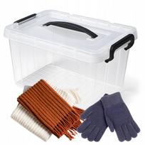 Skaidri plastikinė daiktų dėžė su dangčiu ir spaustukais, 20 l, 42 × 29,5 × 16,5 cm