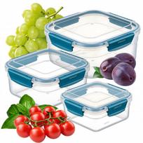 Hermetiškų maisto indelių rinkinys CRALEX Bona, 3 vnt., 700 ml, 1,3 l ir 2,15 l