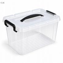 Skaidri plastikinė daiktų dėžė su dangčiu, 9 l, 28 × 19,5 × 17,5 cm