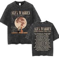 Alex Warren Little Orphan Alex Live 2026 Washed Vintage T Shirt Men Women Fashion Trend Street T-shirts Summer Tops Loose Tshirt L gray