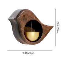Japanese Porch Door Reminder Bell Wood Doorbell for Door Opening Outdoor Suction Type Wind Chime Entering Home Decorative Gift black