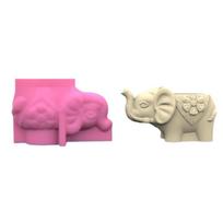 Pen Holder Silicone Molds 3D Elephant Table Ornament Mould DIY Succulent Planter 1 pink