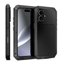 Doom Armor Metal Case for IPhone 17  16 15 14 8 7 Plus 13 12 11 Pro Max XS XR X Heavy Duty Shockproof Aluminum Glass Screen iPhone 15 juoda