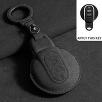 Suede odos automobilio nuotolinio valdymo pultelio dėklas-raktų pakabukas BMW MINI COOPER S ONE JCW F54 F55 F56 F57 F60 CLUBMAN COUNTRYMAN raktų pakabuko aksesuarams black