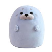 Down Cotton Squishy Seal Plush Pillow Stuffed Lying Standing Kawaii Animal Plushie Huggable Sleeping Companion Gift 30cm white