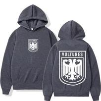 Rapper Kanye West Vultures Printed Autumn/Winter Men'S/Women'S Hip Hop Fashion Retro Sportswear Casual Hoodies Street Wear 2XL gray