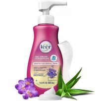 Gel-type hair removal cream for sensitive skin containing aloe vera and vitamin E (for sensitive skin) pink