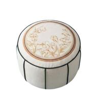 Removable Storage Leg Bench Round Clothes Storage Bag Multi-functional Toy Storage Bag  Tea Room Style 2 beige
