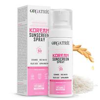 ORGATRE Korean Sunscreen Spray SPF 50 PA++++ for Men & Women, Rice Water & Ceramide, Ultra-Fine Mist, No White Cast, Makeup Friendly, Hydrating UV white