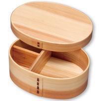 Nagao Magewappa Bento Oval Single with FH01W Box, Shape, Layer, Natural, Divider, beige