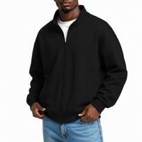 Men's Stand Collar Long Sleeve Zip-Up Sweatshirt with Two-Way Zipper for Spring and Fall M juoda
