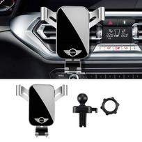 Automobilio telefono laikiklis Stovas Mobiliojo išmaniojo telefono Oro ventiliacijos grotelių Gravitacinis automobilio laikiklis MINI Cooper JCW Cabrio Aceman Countryman Clubman Coupe sidabras