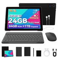 Android 15 Tablet, 10.1 Inch, 24GB RAM+64GB ROM, Keyboard And Mouse Set