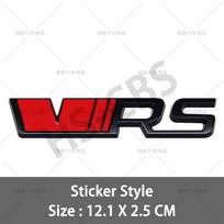 Metal 3D VRS Badge Car Front Grill Emblem VRS Rear TEHGD3 Trunk Decal Stickers For Fabia Octavia Rapid Superb Yeti  Karoq Vision Kodiaq black