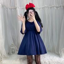 Kikis Delivery Service Cosplay Costume Set Adults Kids - Anime Role Play Outfit With Dress Headband Backpack Broom S blue