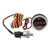 0-1.0MPa 2 52mm Oil Pressure Gauge Meter Car Digital Meter Red LED Display 12V24V with 1/8NPT Sensor Alarm Function for Car black
