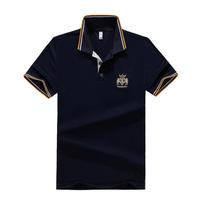 Vasaros didelio dydžio vyriški polo marškinėliai medvilniniai trumpomis rankovėmis su apykakle laisvi madingi pusrankoviai su siuvinėjimu 8XL mėlyna