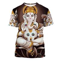 Hindu deivė Kali 3D spausdinti Ganešos grafiniai marškinėliai gatvės apranga vintažiniai unisex marškinėliai kasdieniai vyriški marškinėliai drabužiai XS gray