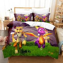 Spyro Reignited Triology Bedding Set for Adults Boys Duvet Cover Bed Set Single Twin Full Queen bedding set Soft and comfortable EU Single 135x200cm