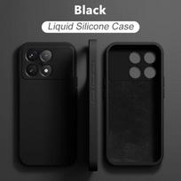 „Poco X6 Pro“ dėklui, prabangiems skysto silikono telefono dėklams, skirtiems „Xiaomi Poco X6 Pro“, „Poco X 6 Pro“, „Pocox6 Pro 5G“ dėklui. For Poco X6 Pro 5G juoda