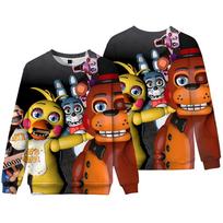 Autumn Men's Sweater Pullover Five Nights At Freddys Round Neck Sweater Men's Fashion Long Sweatshirt Tops XXXL black