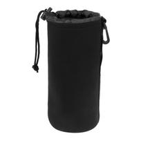 Waterproof Soft Neoprene Camera Lens Pouch Bag Drawstring Protector Case black