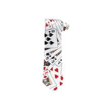 Mens Neck Tie Poker Playing Cards white