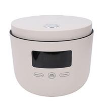Rice Cooker Non Stick Electric Hot Pot with Steaming Basket Portable Multifunctional Cooking Pot for Ramen Noodles L white