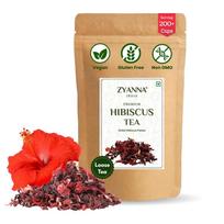 Zyanna Hibiscus Tea - 100gm Loose | 100 Cups | 100% Dried Hibiscus Flower Petals | Caffeine-Free Herbal Green Tea with Tart & Refreshing Flavor | beige