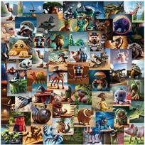 Italian 80Pcs/Set Brainrot Stickers Tung Tung Tung Sahur Tralalero Tralala Ai Animal Stickers Waterproof Diy Decoration gray
