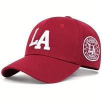 Women La Letter Print Embroidery Snapback Baseball Caps Spring And Autumn Outdoor Use Adjustable Casual Hats Sunscreen Hat For Men And brown