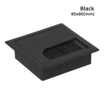 80x80/80x160mm Plastikinis stačiakampis Laido Laikiklis Prakiurimas Dangtelis Lizdo Anga su Juodu Šepečiu Kompiuterio Stalo Laido Dėžutė