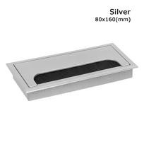 80x80/80x160mm Plastikinis stačiakampis Laido Laikiklis Prakiurimas Dangtelis Lizdo Anga su Juodu Šepečiu Kompiuterio Stalo Laido Dėžutė