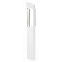 Marna Standing Peeler (Fits comfortably hand) Triangular Grip (Self-standing Vertical) Type I Stainless Steel white